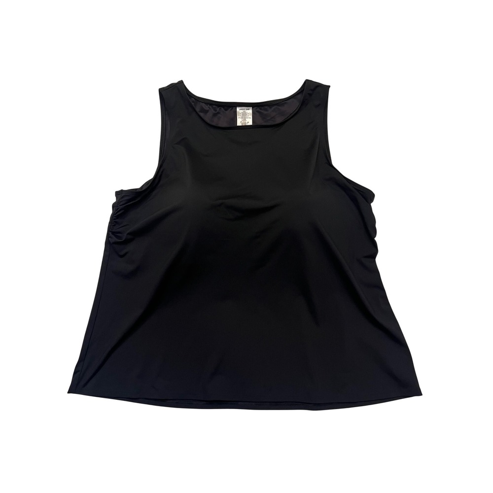 Lands' End Black High Neck Molded Cup Tankini Swim Top Size 26W